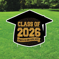 Class of 2026 Yard Sign, Proud Graduate Graduation Cap Lawn Decor, Senior 2026 Grad Party Yard Decoration, School Graduation Sign