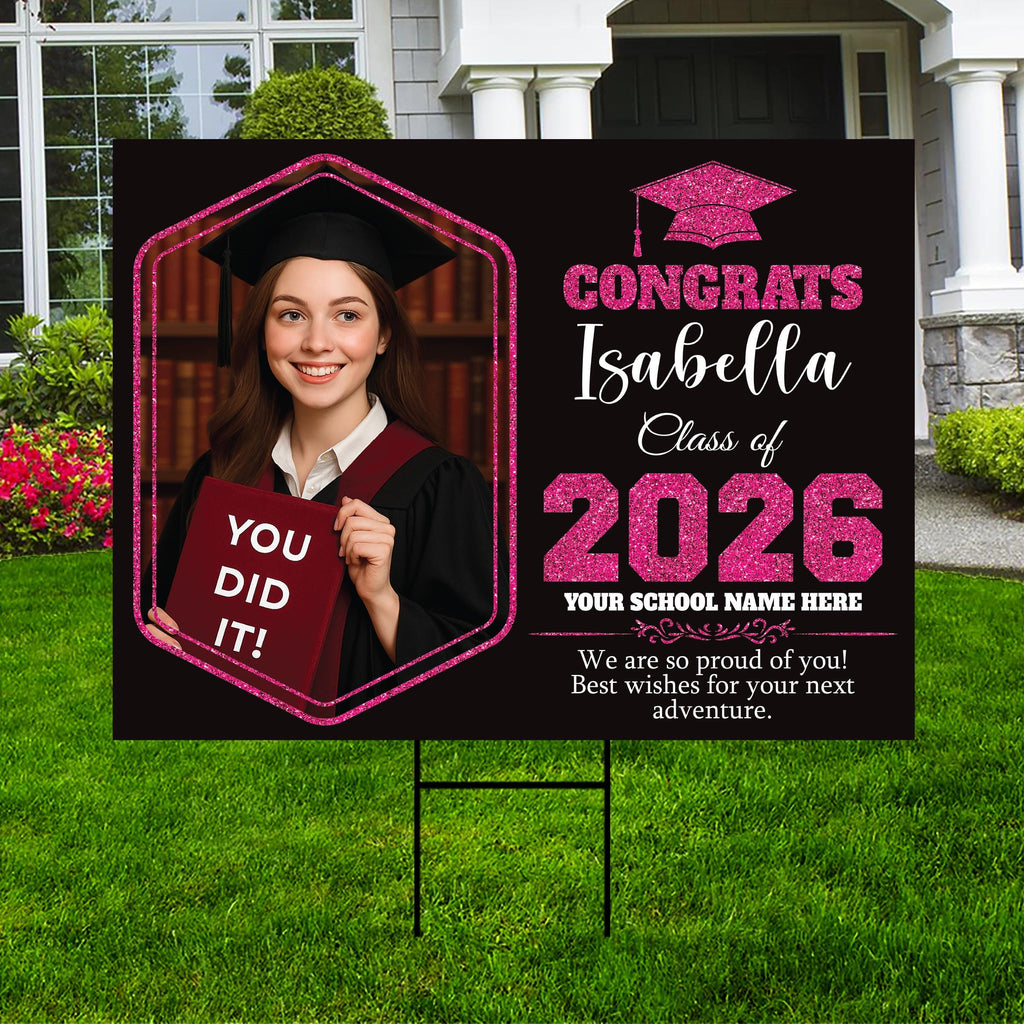 2026 Graduation Sign Personalized Graduation 2026 Yard Sign with Photo, Class of 2026 Senio ...