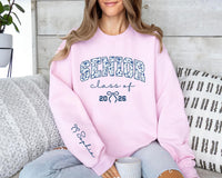 Custom Senior 2026 Sweatshirt, Personalized Class of 2026 Shirt, Coquette Senior 2026 Tee, Graduation Gift, Senior Mom Shirt, Front Sleeve