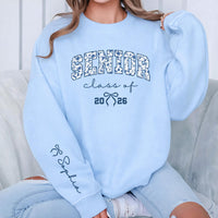 Custom Senior 2026 Sweatshirt, Personalized Class of 2026 Shirt, Coquette Senior 2026 Tee, Graduation Gift, Senior Mom Shirt, Front Sleeve