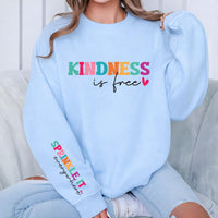 Kindness Is Free Sweatshirt, Sprinkle It Everywhere Shirt, Positive Quote Tee, Boho Inspirational Shirt, Kindness Shirt, Front Sleeve Design