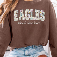 Custom School Mascot Sweatshirt, Retro Team Spirit Crewneck, Personalized School Name Tee, Game Day Mascot Shirt, Team Gifts, Gifts for Fans