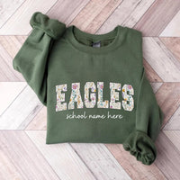 Custom School Mascot Sweatshirt, Retro Team Spirit Crewneck, Personalized School Name Tee, Game Day Mascot Shirt, Team Gifts, Gifts for Fans