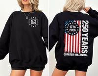 America 250th Anniversary Shirt, 1776 2026 USA Shirt, 250 Years of America Tee, Patriotic American Flag Shirt, Memorial Day Gift, Front Back