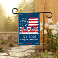 250 Years America Garden Flag, 1776-2026 USA Semiquincentennial Flag, Patriotic Anniversary Yard Decor, American Celebration Flag
