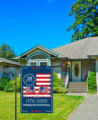 250 Years America Garden Flag, 1776-2026 USA Semiquincentennial Flag, Patriotic Anniversary Yard Decor, American Celebration Flag
