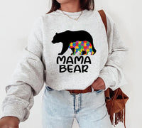 Autism Mama Bear Sweatshirt, Autism Awareness Shirt, Autism Mom Tee, Special Ed Mom Shirt, Autism Mother Shirt, Autism Gifts, Gifts for Moms