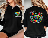 Personalized Autism Shirt, Autism Awareness Shirt, Family Autism Support Squad Tee, Autism Mom, Neurodiversity Inclusion Shirt, Front Back