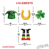 St Patrick Yard Sign Set, Lucky Hat Horseshoe Shamrock Yard Decor, Irish Holiday Lawn Decorations, St Patricks Day Outdoor Sign