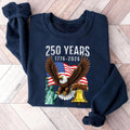 250 Years American Sweatshirt, 250th Anniversary USA Flag Shirt, Patriotic 4th of July Tee, USA Independence Day Shirt, Gifts for Patriots