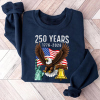 250 Years American Sweatshirt, 250th Anniversary USA Flag Shirt, Patriotic 4th of July Tee, USA Independence Day Shirt, Gifts for Patriots