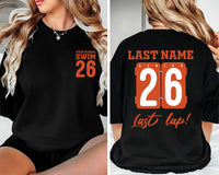 Senior Last Lap Shirt, Swim Senior Night Shirt, Swimmer Graduation Tee, High School Swimmer Shirt, Class of 2026 Gifts, Front Back