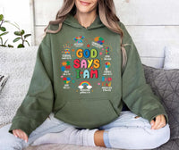 God Says I Am Shirt, Autism Awareness Month Shirt, Autism Teacher Tee, Autism Mom Shirt, Autism Puzzle Shirt, Awareness Gift, Gift for Moms