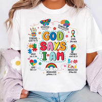 God Says I Am Shirt, Autism Awareness Month Shirt, Autism Teacher Tee, Autism Mom Shirt, Autism Puzzle Shirt, Awareness Gift, Gift for Moms