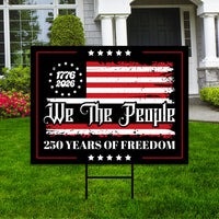 250 Years American Yard Sign, Patriotic 250th Anniversary Lawn Decor, Celebrate Independence Liberty National Pride Sign with Metal H-Stake