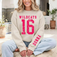 Custom Number Game Day Sweatshirt, Name on Sleeve Mama Shirt, Basketball Mom Shirt, Football Fan, Personalized Mama Shirt, Front Sleeve