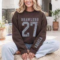 Custom Number Game Day Sweatshirt, Name on Sleeve Mama Shirt, Basketball Mom Shirt, Football Fan, Personalized Mama Shirt, Front Sleeve