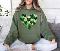Brushstroke Heart St Patrick’s Day Sweatshirt, Lucky Heart Shirt, Irish Holiday Tee, Cute St Patrick Shirt, Unisex Shamrock Heart Shirt
