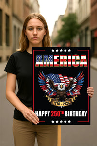 250 Years American Poster Sign, Patriotic 250th Anniversary Decor, Celebrate Independence Liberty National Pride Wall Art USA