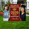 Personalized Graduation Yard Sign 2026 with Photo, Graduate Picture Sign, Class of 2026, Custom Graduation 2026 Yard Sign with Metal H-Stake