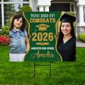 Personalized Graduation Yard Sign 2026 with Photo, Graduate Picture Sign, Class of 2026, Custom Graduation 2026 Yard Sign with Metal H-Stake