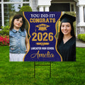 Personalized Graduation Yard Sign 2026 with Photo, Graduate Picture Sign, Class of 2026, Custom Graduation 2026 Yard Sign with Metal H-Stake