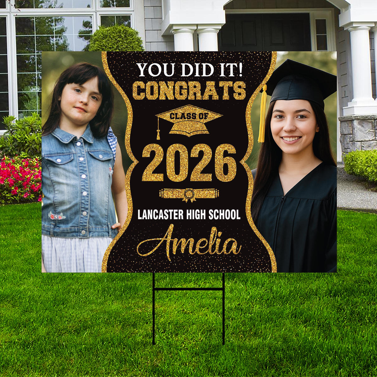 Personalized Graduation Yard Sign 2026 with Photo, Graduate Picture Si ...