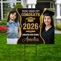 Personalized Graduation Yard Sign 2026 with Photo, Graduate Picture Sign, Class of 2026, Custom Graduation 2026 Yard Sign with Metal H-Stake