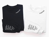 Custom Nana Embroidered Sweatshirt, Kids Names Sleeve Hoodie, Personalized Grandma Shirt, Mimi Long Sleeve Shirt, Birthday Pregnancy Gift