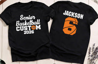Custom Senior Basketball 2026 Shirt, Basketball Mom Shirt, Basketball Senior Night Tee, Senior 2026 Basketball Shirt, Front Back Design
