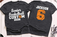 Custom Senior Basketball 2026 Shirt, Basketball Mom Shirt, Basketball Senior Night Tee, Senior 2026 Basketball Shirt, Front Back Design