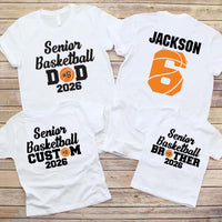 Custom Senior Basketball 2026 Shirt, Basketball Mom Shirt, Basketball Senior Night Tee, Senior 2026 Basketball Shirt, Front Back Design