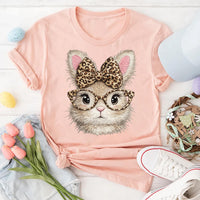 Funny Bunny Face Shirt, Glasses Bandana Rabbit Shirt, Leopard Easter Bunny Tee, Happy Easter Rabbit Shirt, Unisex Bunny Shirt, Easter Gifts