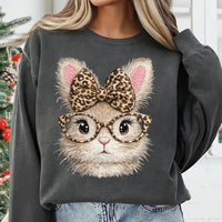 Funny Bunny Face Shirt, Glasses Bandana Rabbit Shirt, Leopard Easter Bunny Tee, Happy Easter Rabbit Shirt, Unisex Bunny Shirt, Easter Gifts