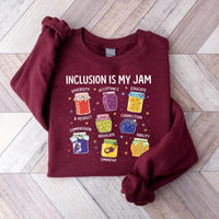 Inclusion Is My Jam Shirt, Neurodiversity Teacher Shirt, Special Education Crewneck Tee, Autism Awareness Shirt, Teacher Gifts