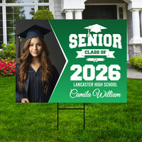 Personalized Graduation Yard Sign 2026 with Photo - Grad Sign, Class of 2026, Custom Graduation 2026 Yard Sign with Metal H-Stake