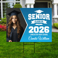 Personalized Graduation Yard Sign 2026 with Photo - Grad Sign, Class of 2026, Custom Graduation 2026 Yard Sign with Metal H-Stake