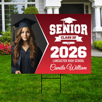 Personalized Graduation Yard Sign 2026 with Photo - Grad Sign, Class of 2026, Custom Graduation 2026 Yard Sign with Metal H-Stake