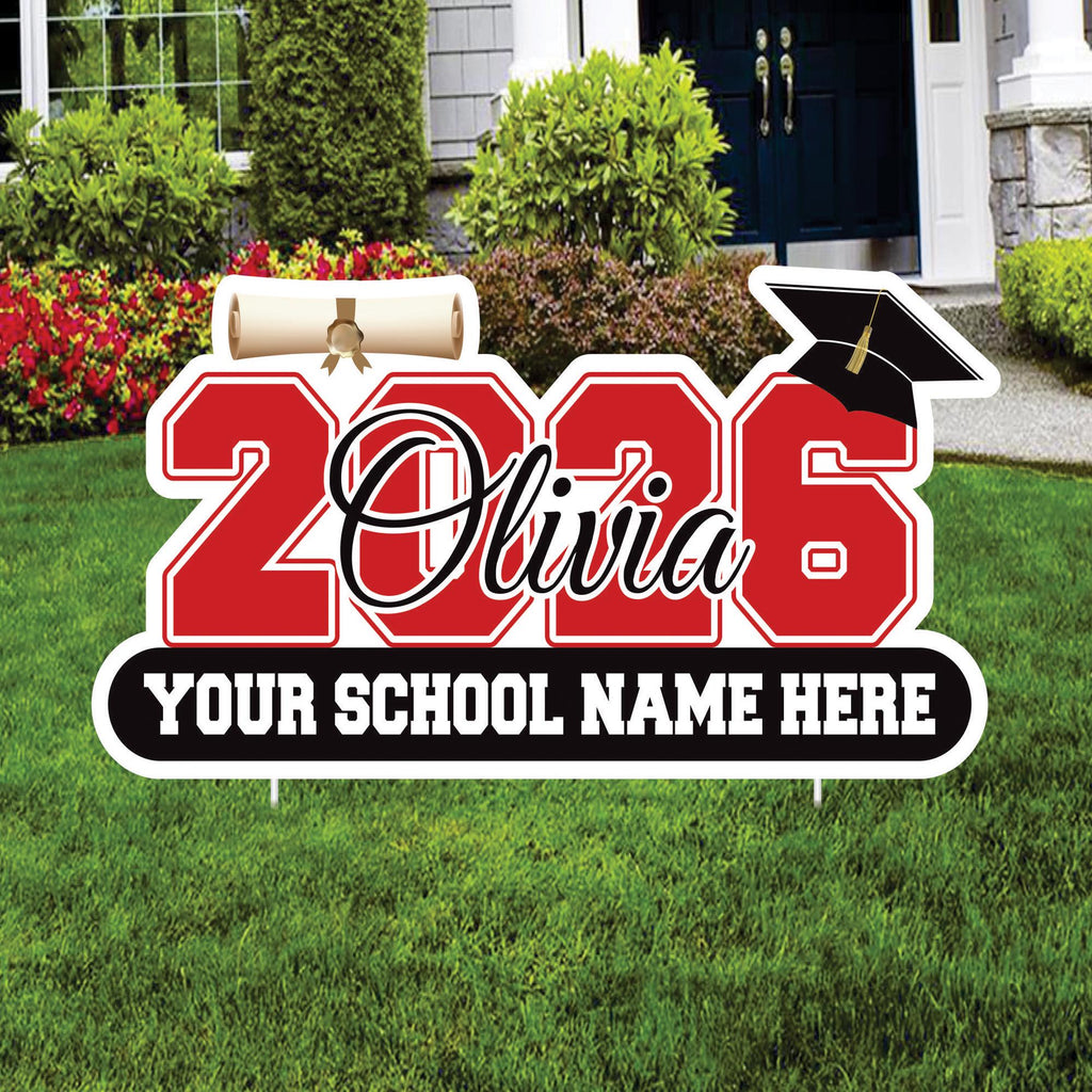 Graduation Sign Only Personalized Graduation 2026 Yard Sign, Custom Name & School Name Yard ...