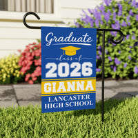 Personalized Graduation 2026 Garden Flag, Double-Sided Custom Name & School Name, Outdoor Graduation Decoration, Class of 2026 Yard Sign