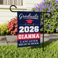 Personalized Graduation 2026 Garden Flag, Double-Sided Custom Name & School Name, Outdoor Graduation Decoration, Class of 2026 Yard Sign