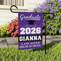 Personalized Graduation 2026 Garden Flag, Double-Sided Custom Name & School Name, Outdoor Graduation Decoration, Class of 2026 Yard Sign