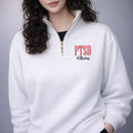 Custom Credential Embroidered Quarter Zip Sweatshirt, Personalized Therapist Name Pullover, Behavior Analyst Healthcare Sweater Gift