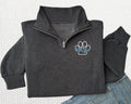 Personalized Veterinarian Embroidered Quarter Zip Sweatshirt, Paw Print Vet Tech Pullover, Custom Vet Assistant Quarter Zip Gift