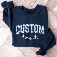Custom Floral Shirt, Custom College Letters Shirt, Personalized Floral Tee, Custom Toile Floral Crewneck, Custom Name Shirt