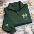 Custom Nurse Bow Quarter Zip Sweatshirt, Embroidered RN Stethoscope Pullover, Personalized Women’s Nurse Quarter Zip Gift