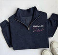 Monogram Nurse Embroidered Quarter Zip Sweatshirt, Heartbeat Nurse Pullover, Nurse Graduation Gift, RN BSN CNA Lpn Zip Sweater