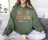 Floral He Is Risen Shirt, Matthew 28:6 Easter Shirt, Retro Easter Doodle Tee, Christian Easter Shirt, Unisex Bible Verse Shirt, Easter Gifts