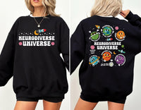 Autism Awareness Shirt, Neurodiverse Universe Shirt, Sped Teacher Tee, Space Neurodiversity Shirt, Special Education Shirt, Front Back