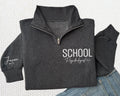 Embroidered School Psychologist Quarter Zip Sweatshirt, Custom School Psych Zip Pullover, Registered Psychologist Gift, Office Wear